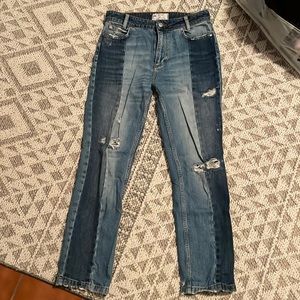 Free people denim mid rise, cropped.